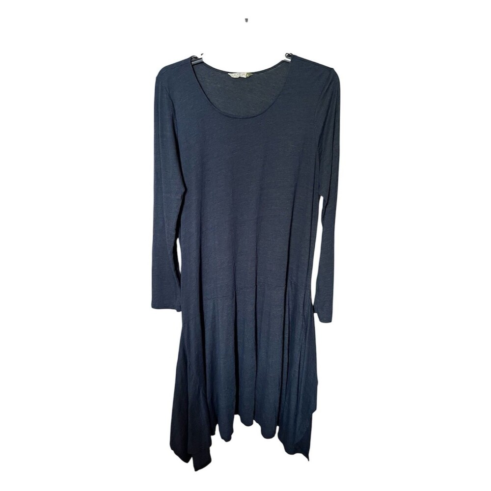 Chalet et Ceci Blue Asymmetrical Jersey Knit Pullover Dress Size X-Large #C86780